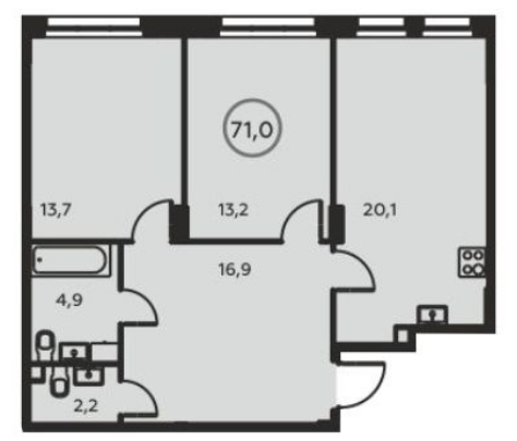 2-комнатная квартира в ЖК «Москва А101»