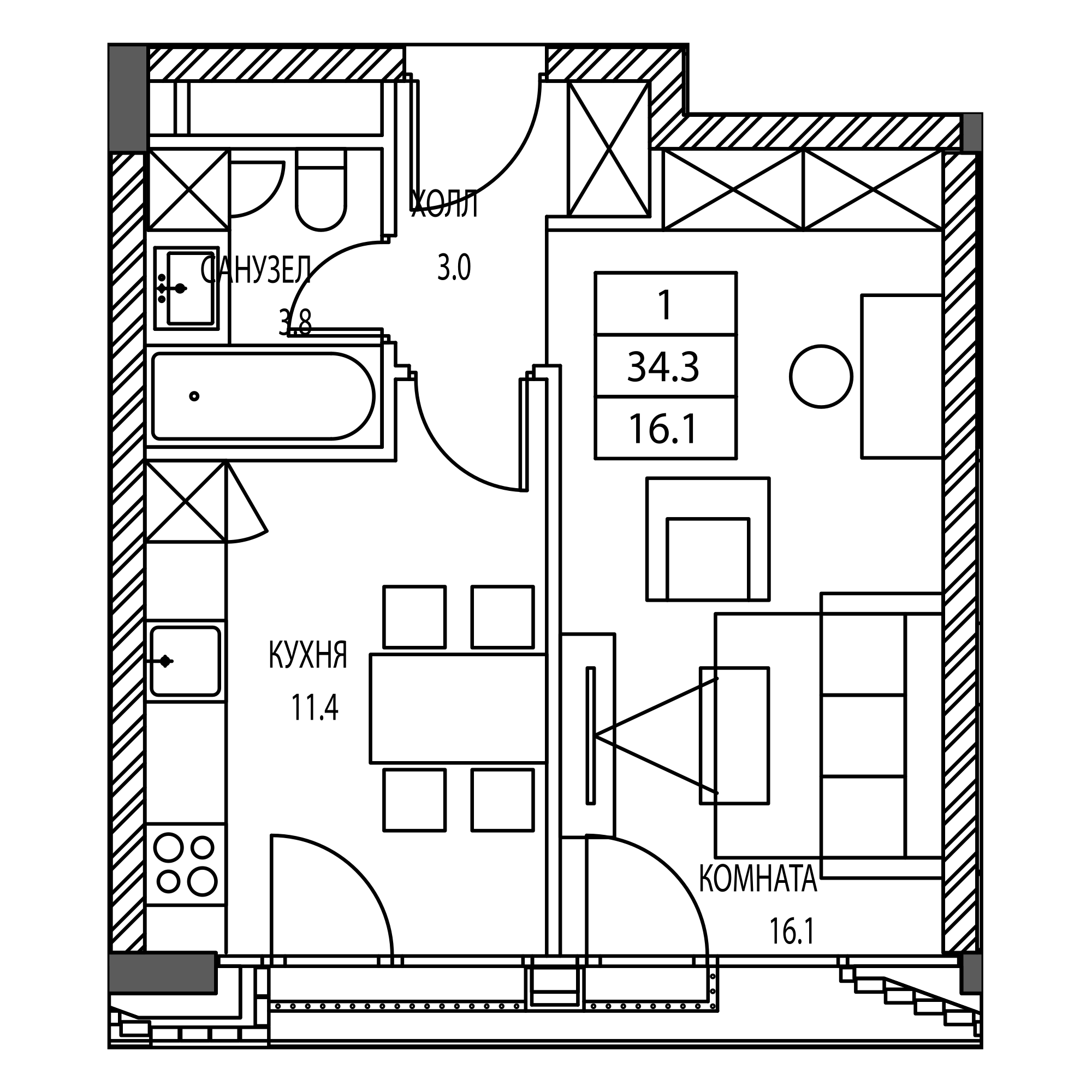 1-комнатная квартира в ЖК «ЗИЛАРТ»