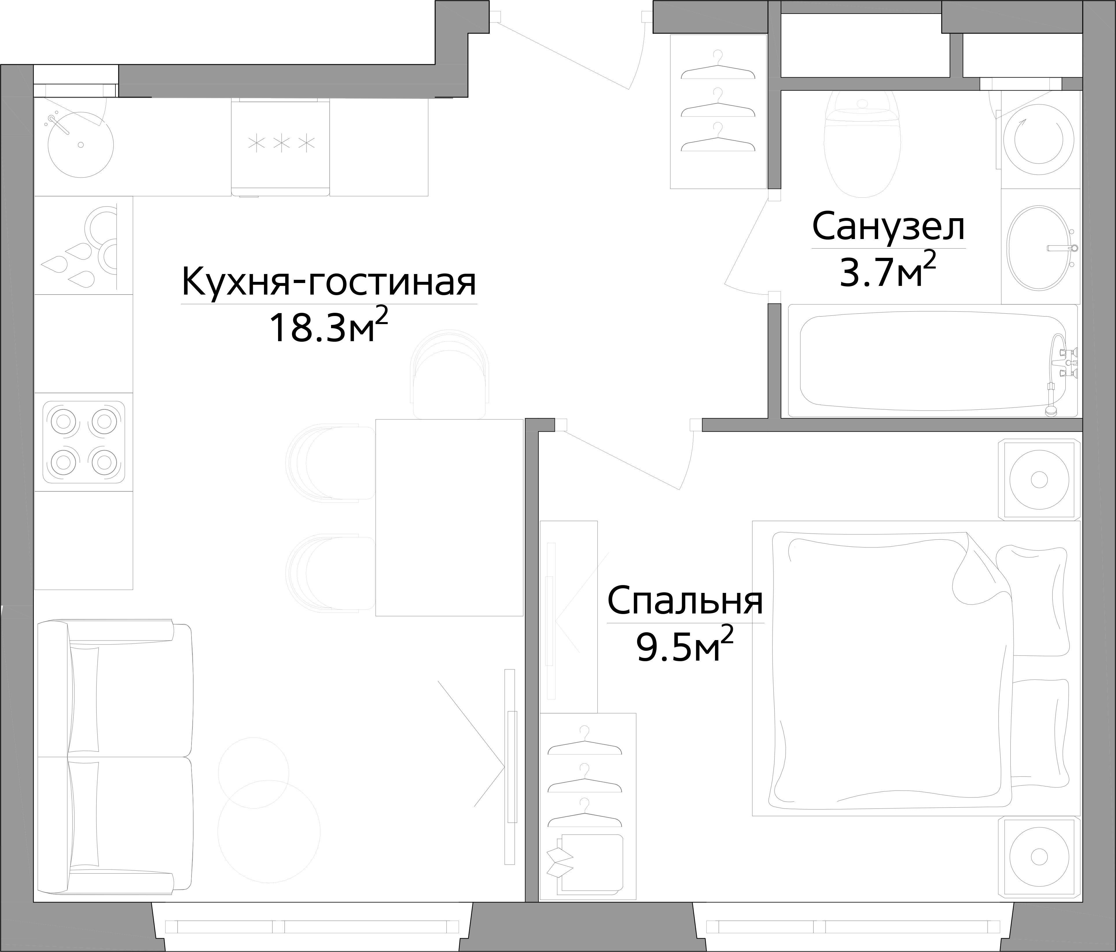 1-комнатная квартира в ЖК «Эко Видное 2.0»