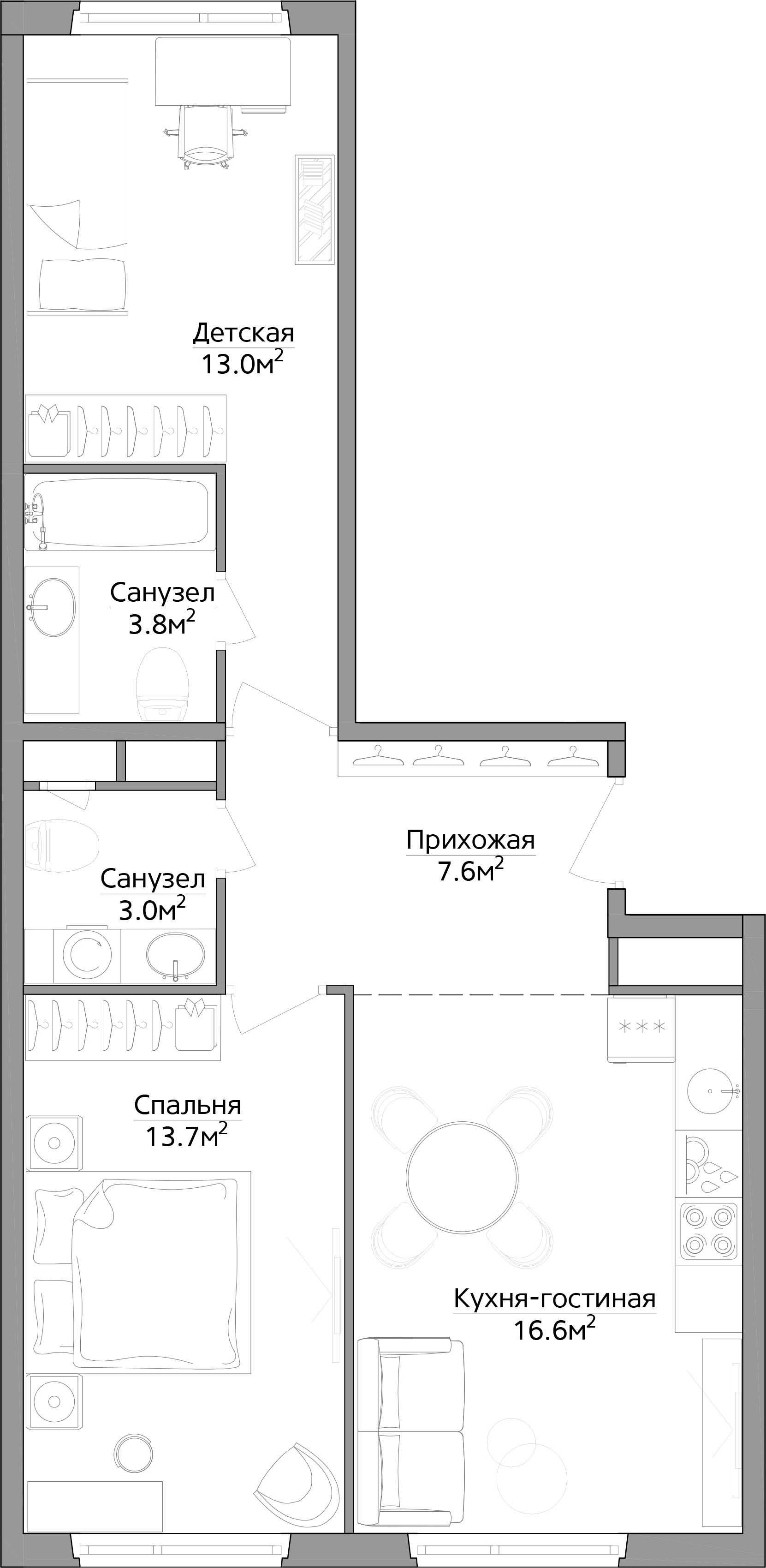 2-комнатная квартира в ЖК «Эко Видное 2.0»