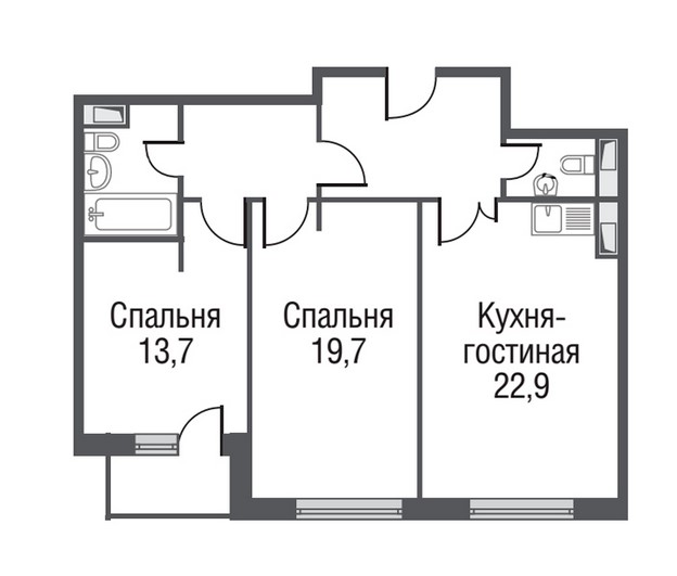 2-комнатная квартира в ЖК SILVER
