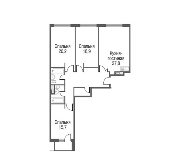 3-комнатная квартира в ЖК SILVER