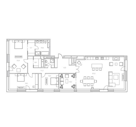 3-комнатная квартира в ЖК «LIFE-Кутузовский»