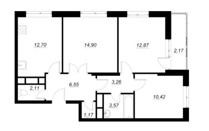 3-комнатная квартира в ЖК «Люблинский»