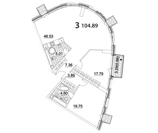 3-комнатные апартаменты в Апарт-комплекс «Нахимов»