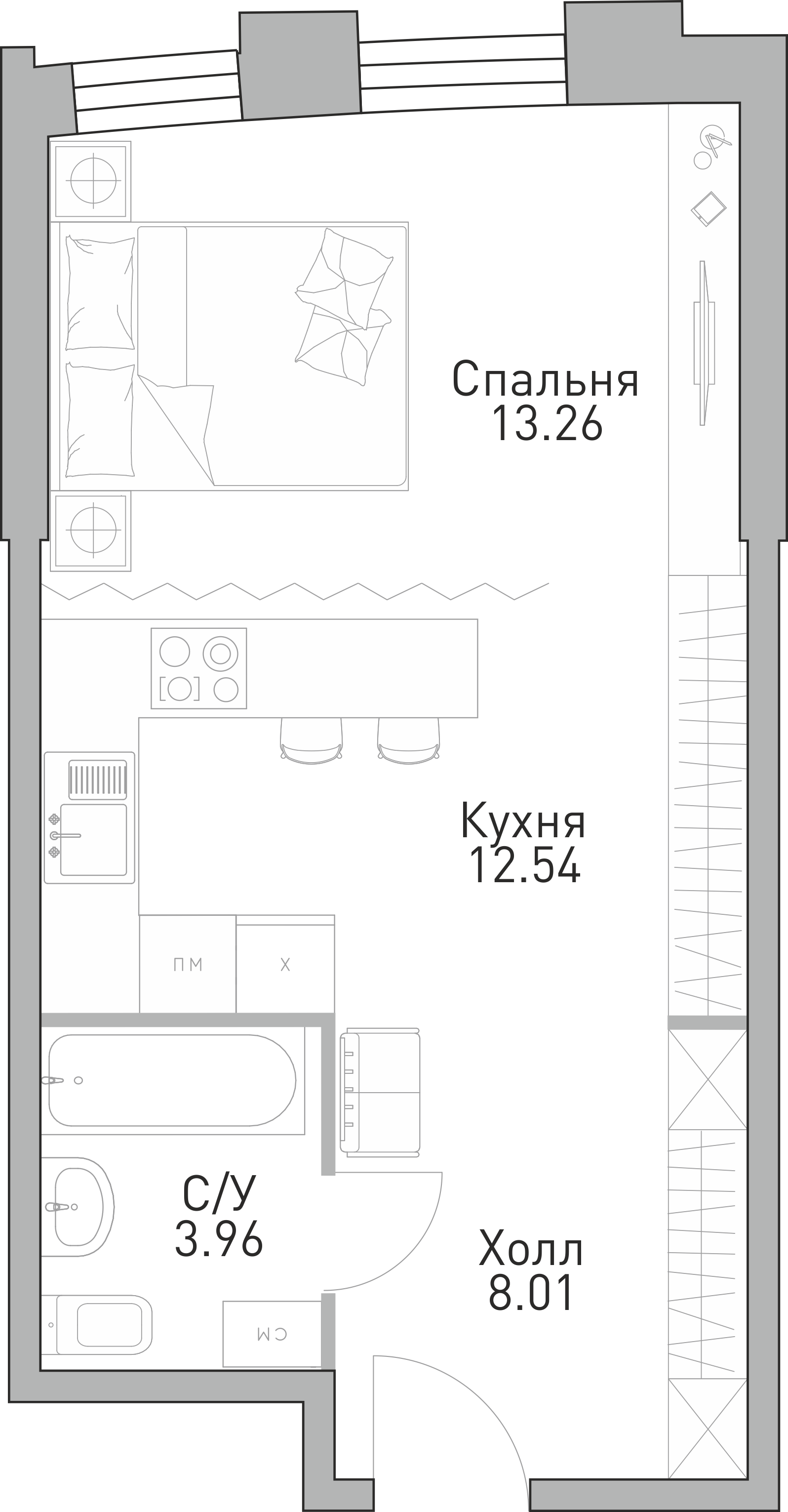 1-комнатная квартира в ЖК «Крылья»