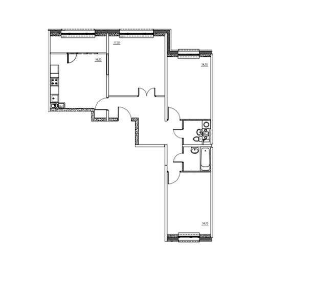 3-комнатная квартира в ЖК «Мелодия леса»
