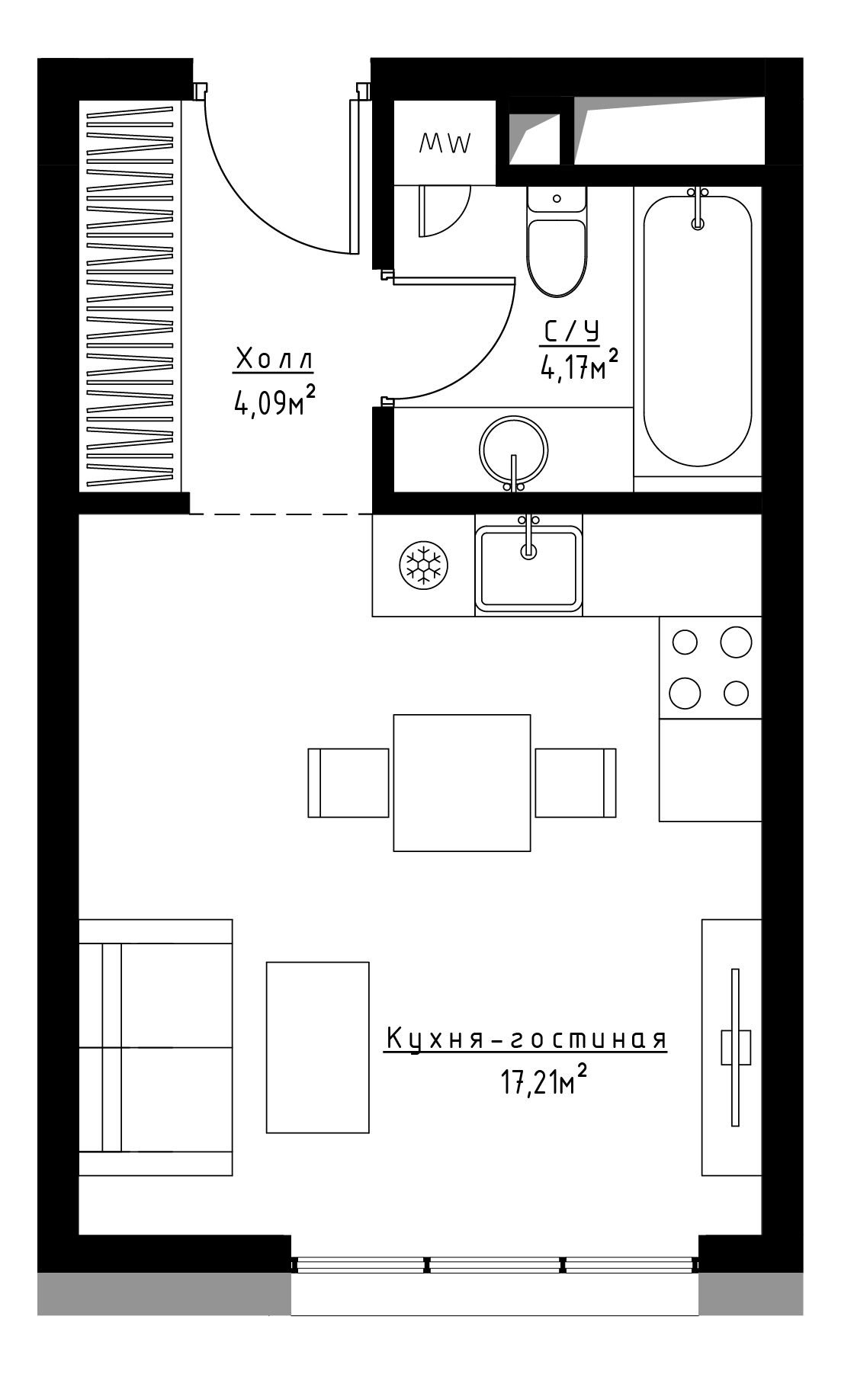 Студия в ЖК «Метрополия»