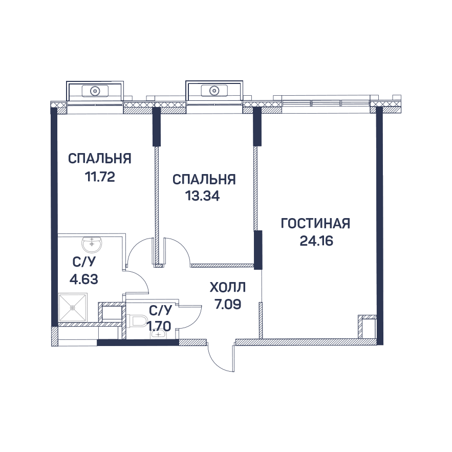 2-комнатная квартира в ЖК «Любовь и голуби»