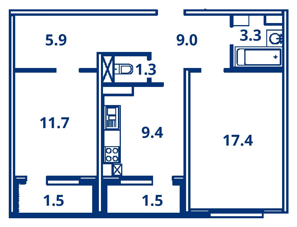 2-комнатная квартира в ЖК «Нахабино Ясное»
