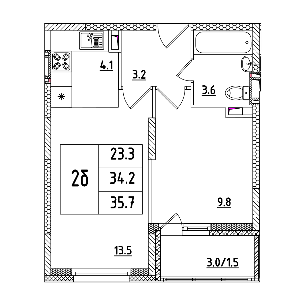 2-комнатная квартира в ЖК «Лукино-Варино»