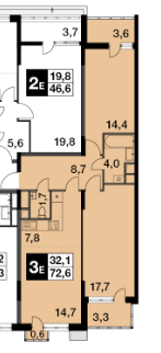 3-комнатная квартира в ЖК «Новогиреевский»