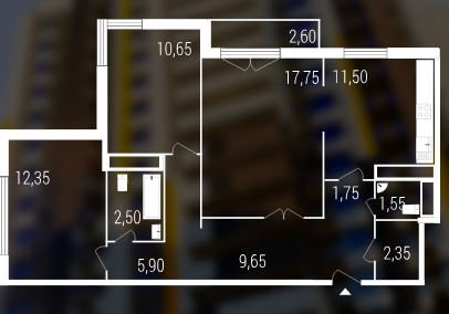 3-комнатная квартира в ЖК «Квартал на Никулинской»