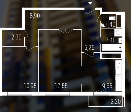 2-комнатная квартира в ЖК «Квартал на Никулинской»