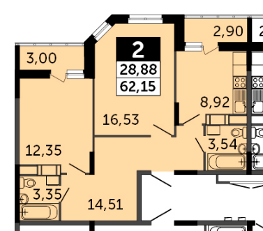 2-комнатная квартира в ЖК «Новый Раменский»