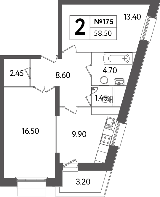 2-комнатная квартира в ЖК «Счастье в Тушино»
