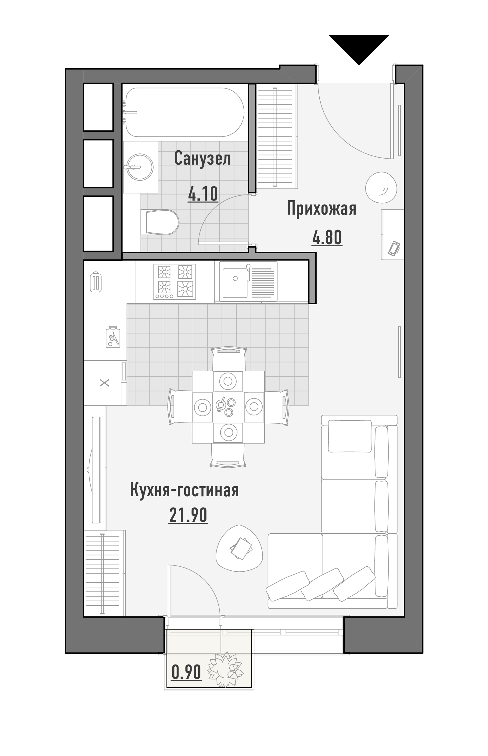 План квартиры 32 кв м