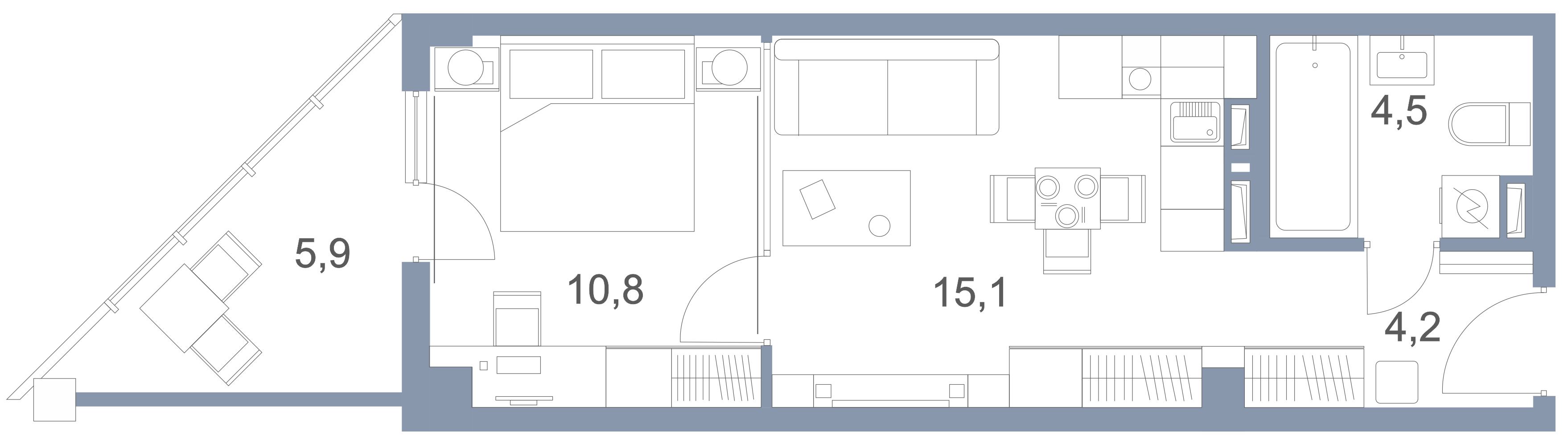 1-комнатная квартира в ЖК «Альтаир»