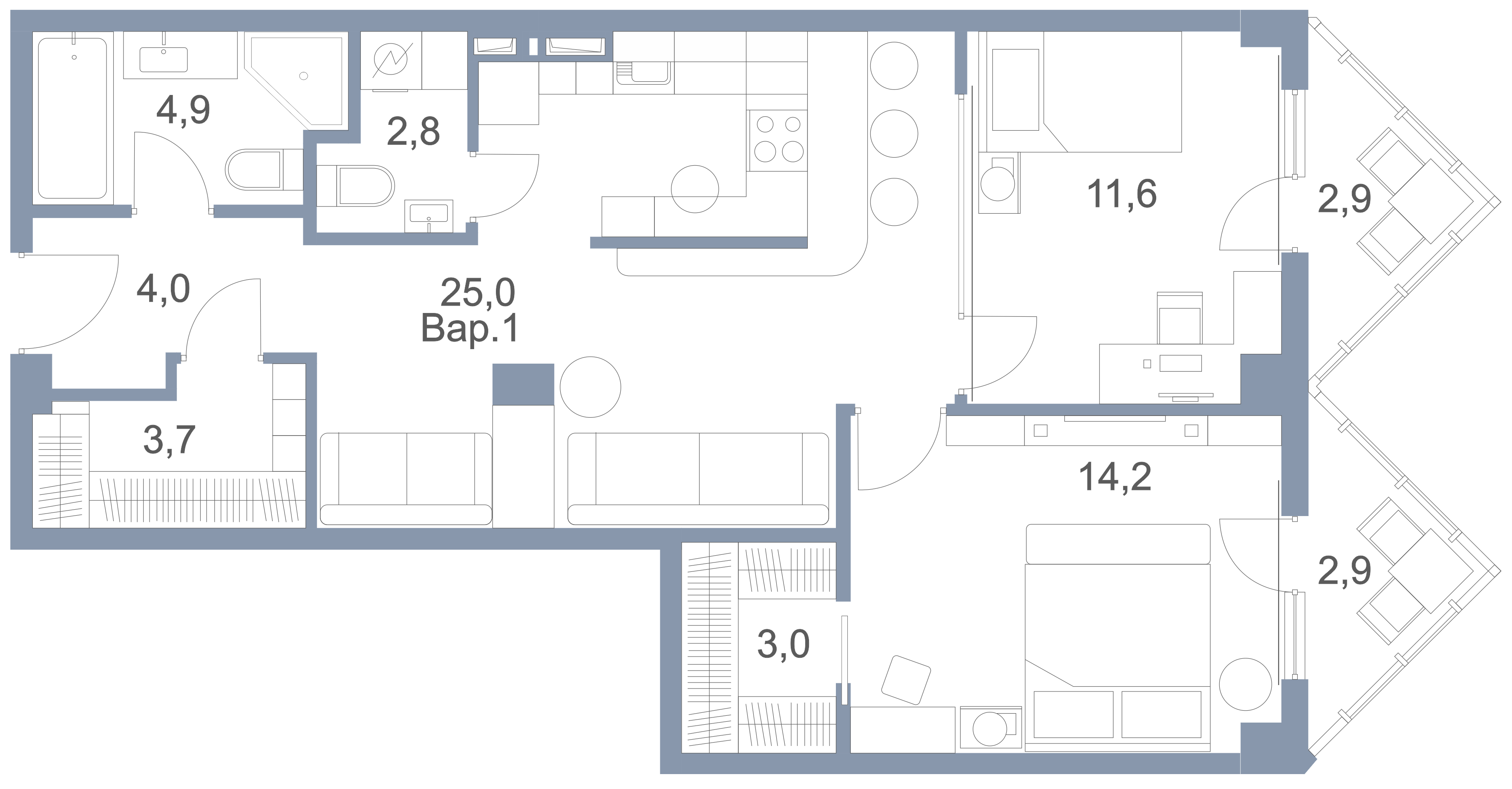 2-комнатная квартира в ЖК «Альтаир»