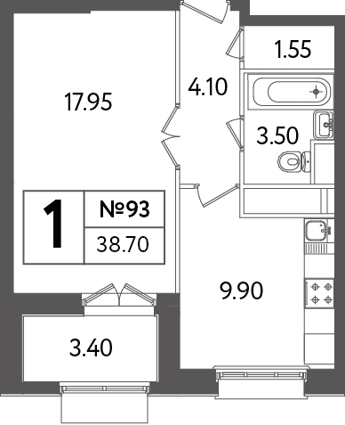 1-комнатная квартира в ЖК «Счастье в Тушино»