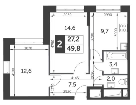 2-комнатная квартира в ЖК «Датский Квартал»