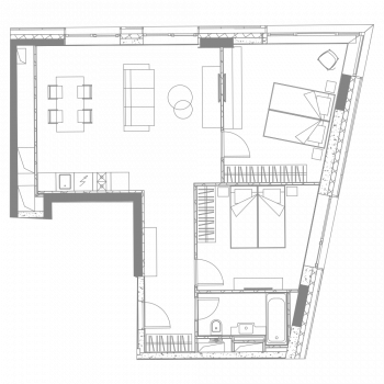Апартаменты в YES Ботанический сад: 2-комнатная квартира 70.1 м2 