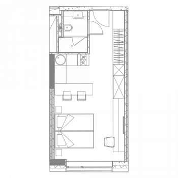 Студия 27.6 м2 в апарт-отель YES Ботанический сад 