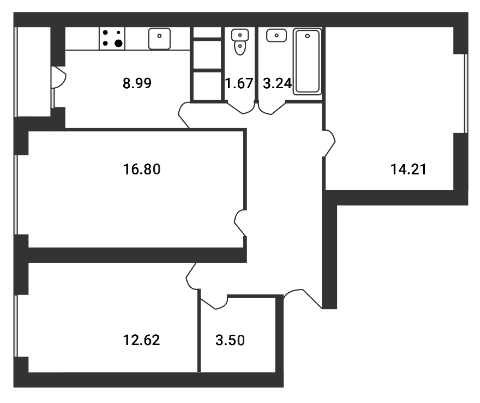 3-комнатная квартира в ЖК «Замитино»