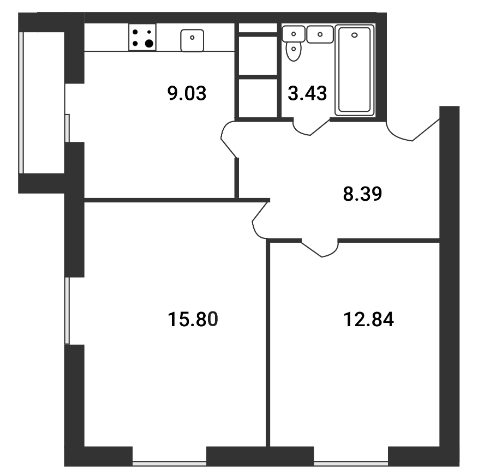 2-комнатная квартира в ЖК «Замитино»