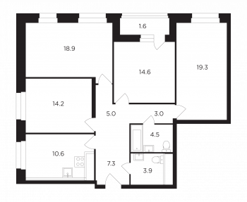 петра алексеева 12 жилой комплекс купить 4-комнатная квартира 102.7 м2 