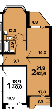 жк центр 2 квартиры с отделкой 