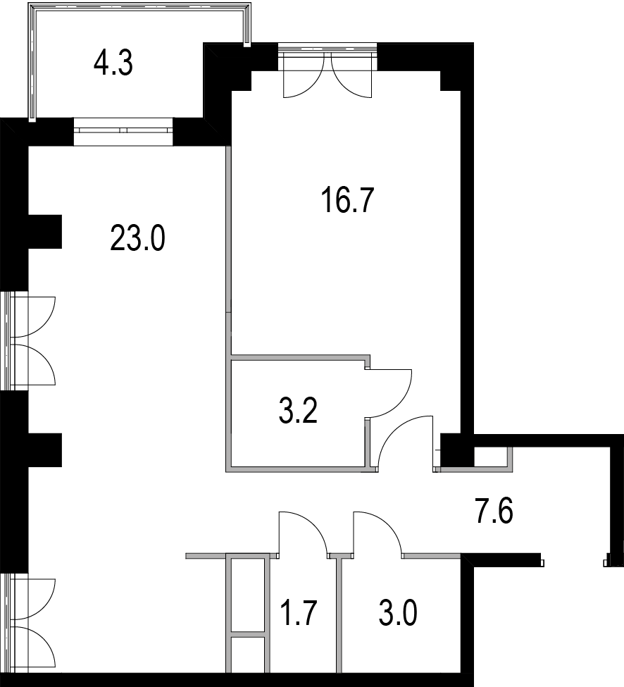 1-комнатные апартаменты в ЖК «Дом 128»