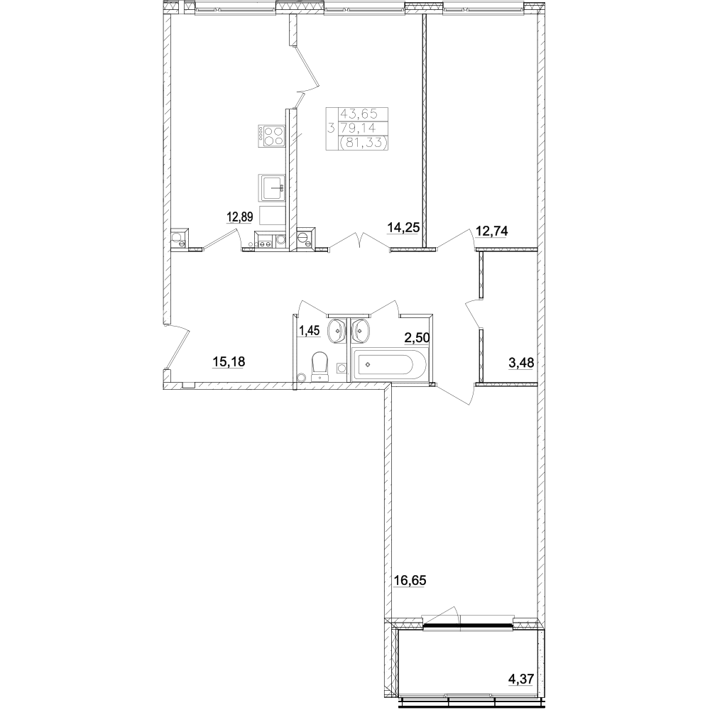 3-комнатная квартира в ЖК SAMPO