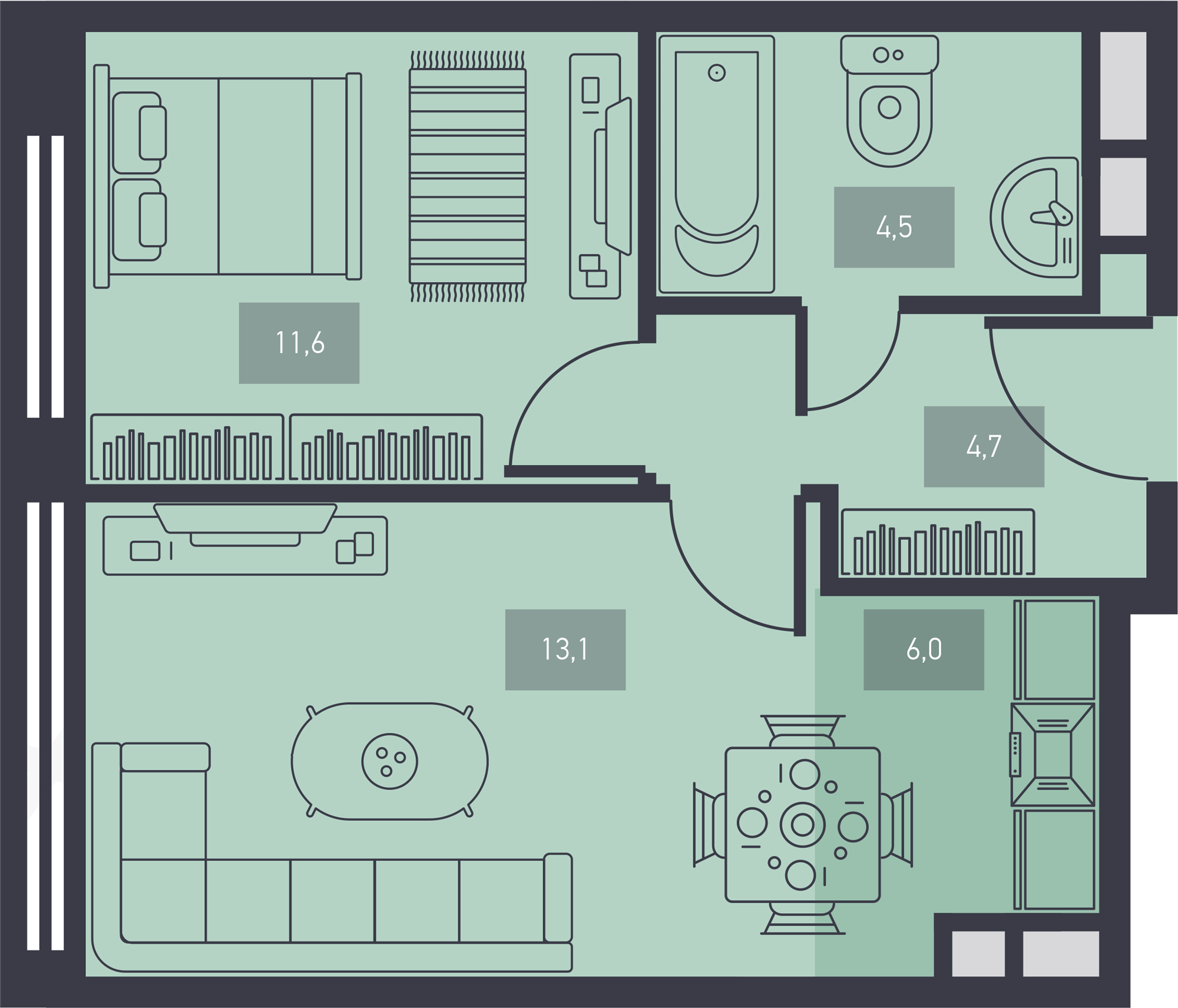 2-комнатная квартира в ЖК «Талисман на Дмитровском»