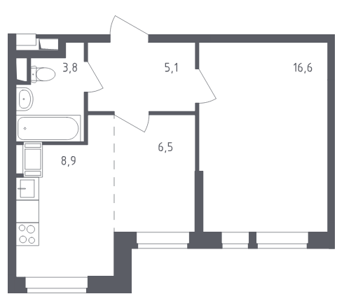 2-комнатная квартира в ЖК «Квартал Некрасовка»