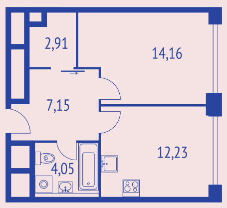 1-комнатная квартира в ЖК iLove