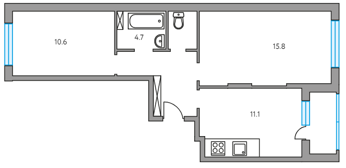 2-комнатная квартира в ЖК «Императорские Мытищи»
