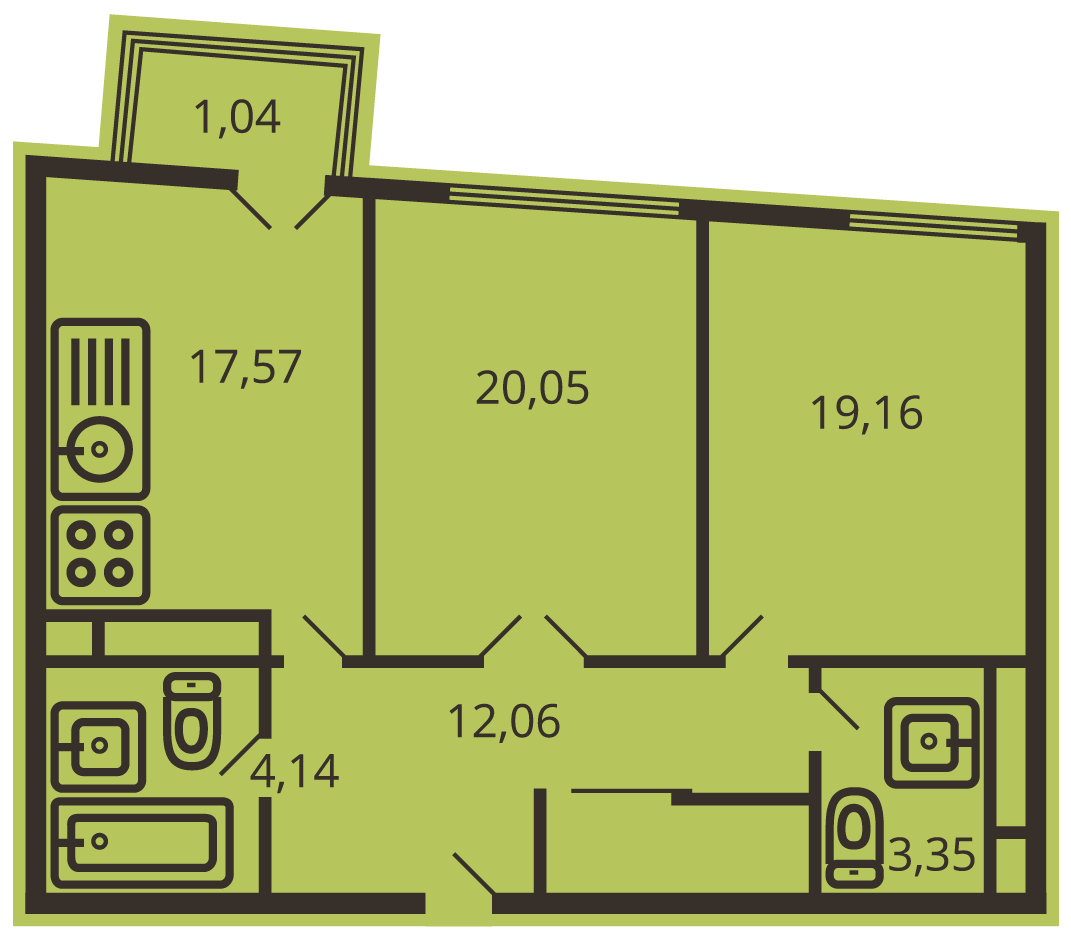 2-комнатная квартира в ЖК «Геометрия»