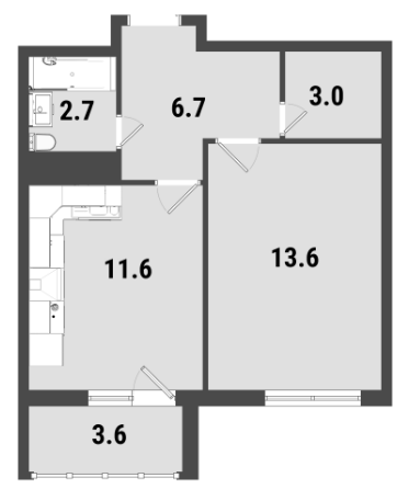 1-комнатная квартира в ЖК FoRest