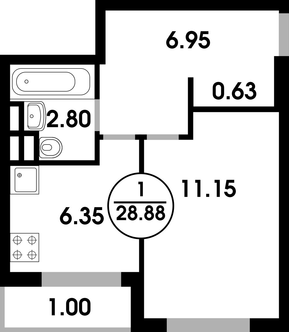 1-комнатная квартира в ЖК «Одинцовские Кварталы»