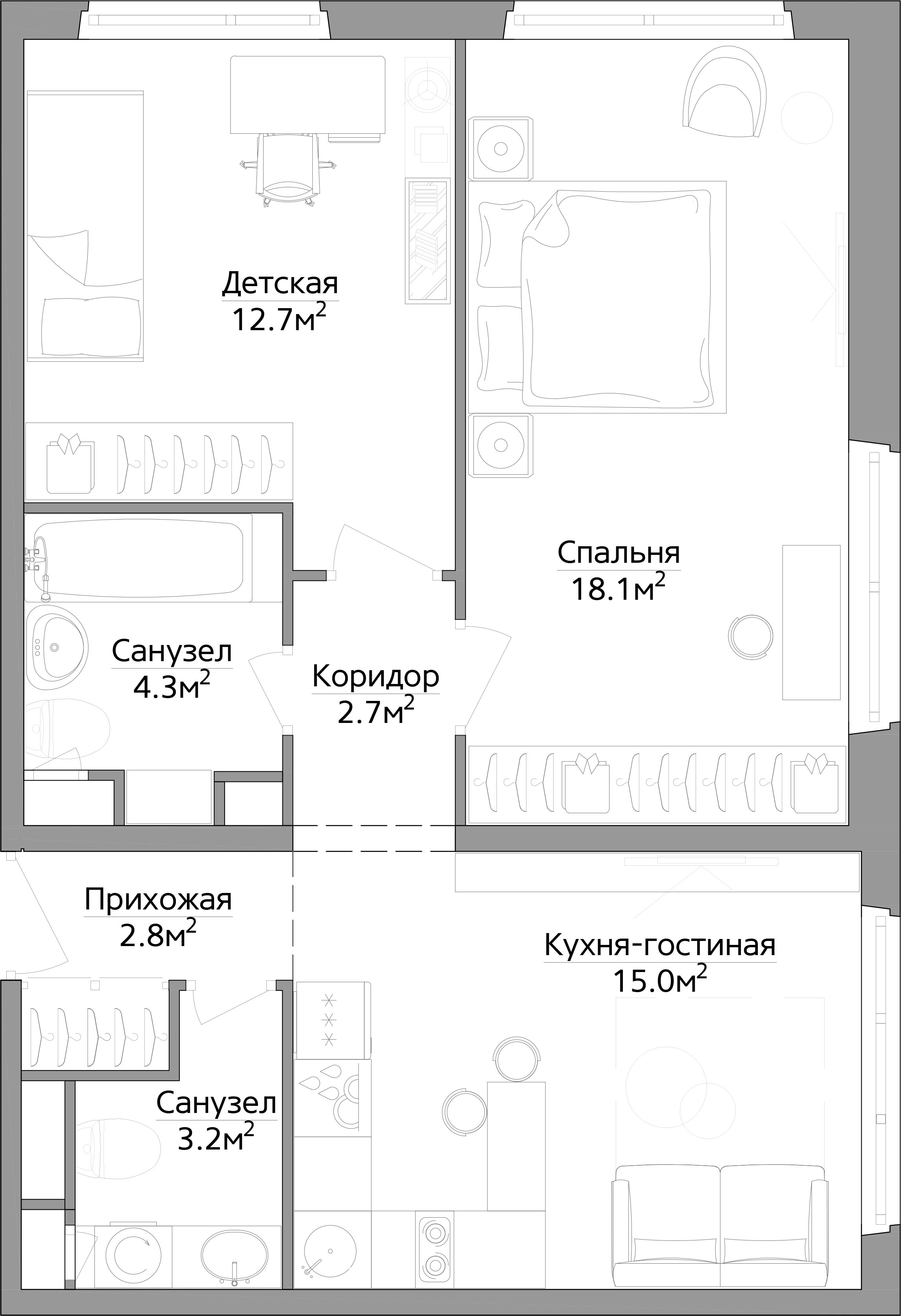 3-комнатная квартира в ЖК «Эко Видное 2.0»