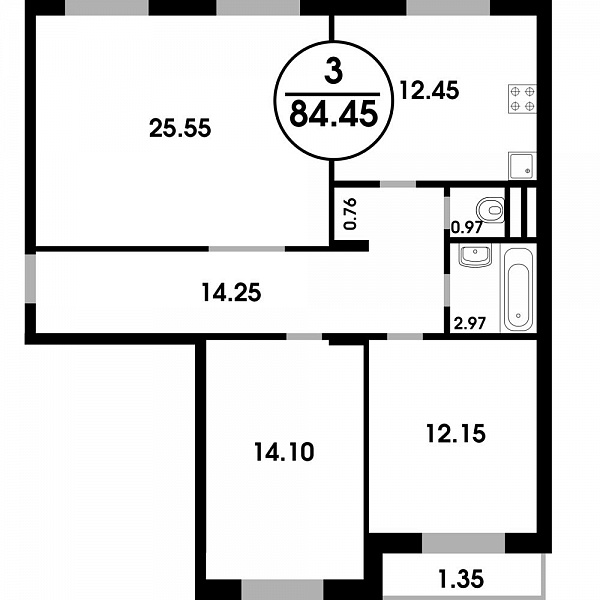 3-комнатная квартира в ЖК «Одинцовские Кварталы»