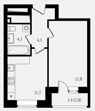 1-комнатная квартира в ЖК «Петровский Парк»