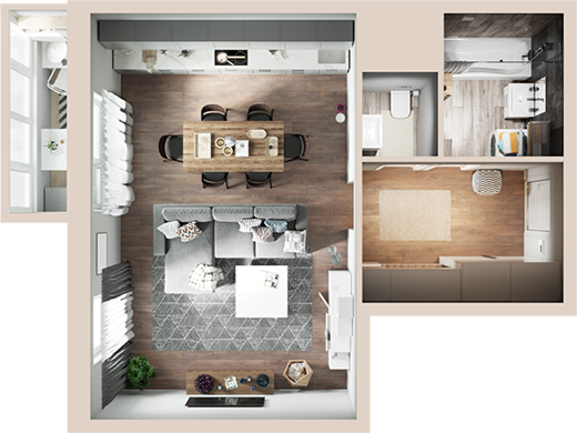 Студия в ЖК «Дом на Барвихинской»