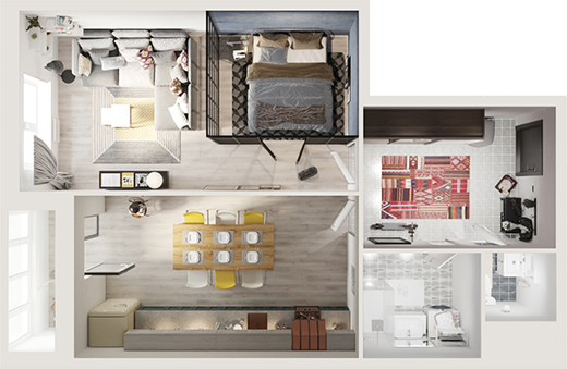 1-комнатные апартаменты в ЖК «Дом на Барвихинской»