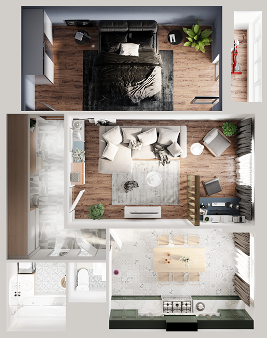 2-комнатные апартаменты в ЖК «Дом на Барвихинской»