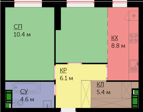 2-комнатная квартира в ЖК «Юнион Парк»