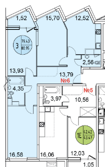 3-комнатная квартира в ЖК «Тополя»