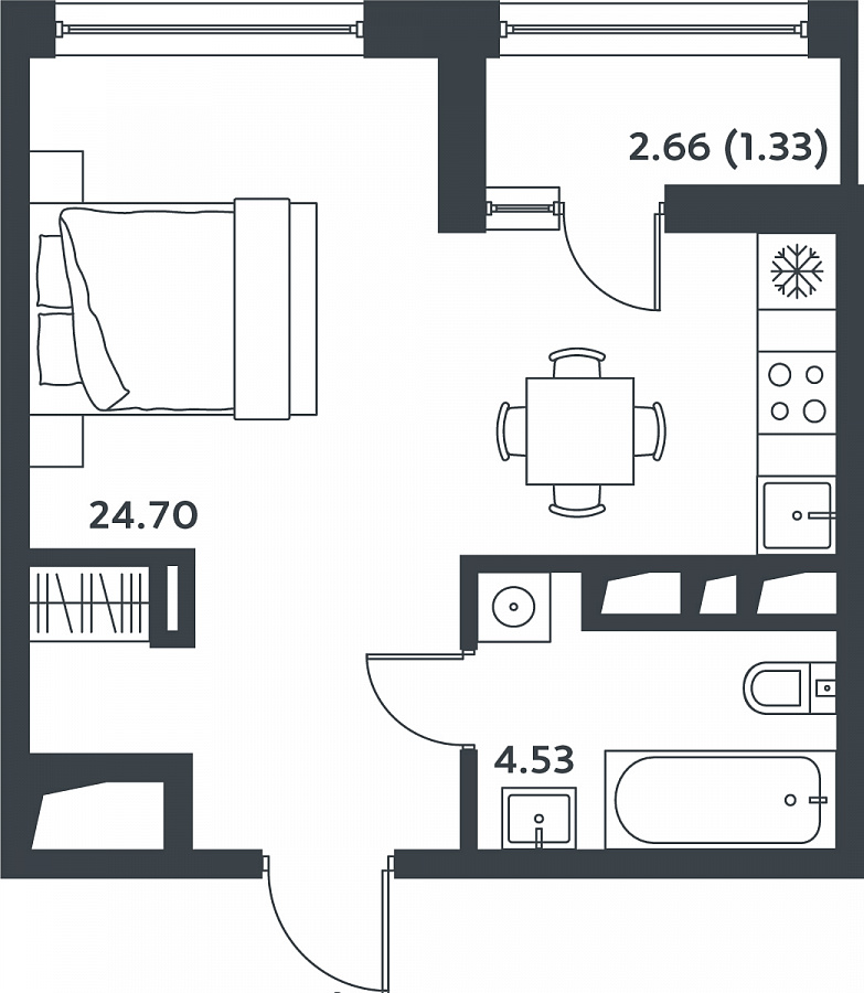 1-комнатная квартира в ЖК «Город в Лесу»