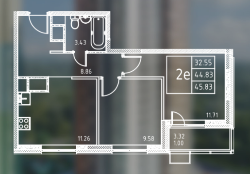 2-комнатная квартира в ЖК «Мир Митино»